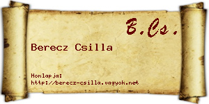 Berecz Csilla névjegykártya